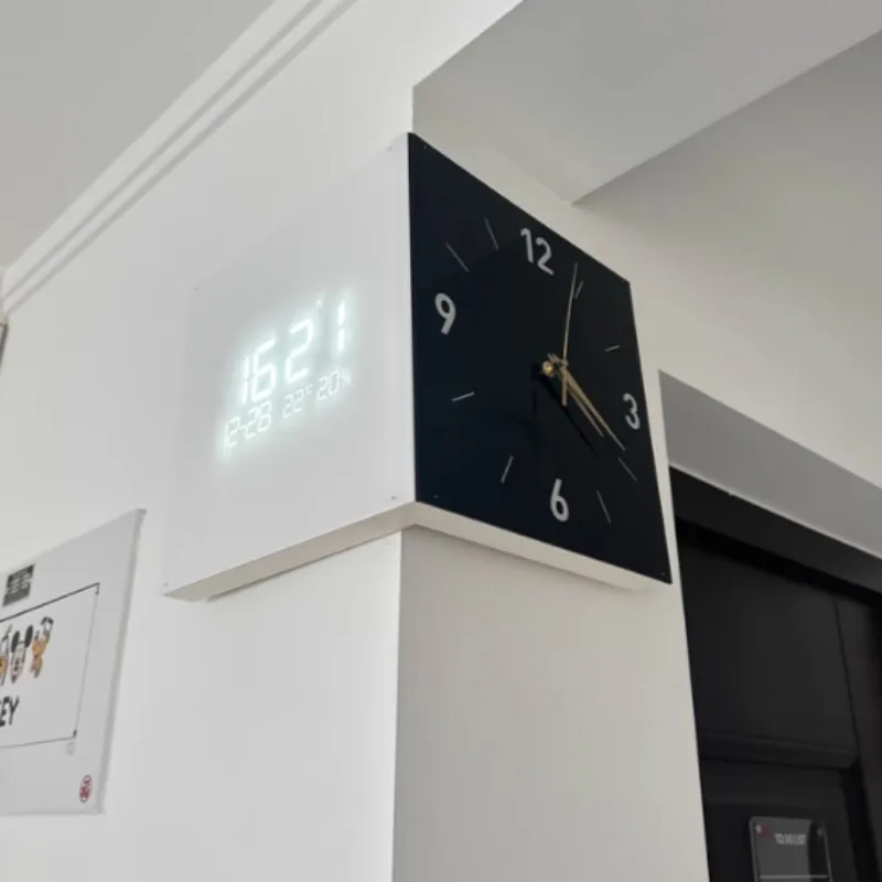 Luxury Creative Two-sided Living Room Wall Clock Modern Nordic Aesthetic Silent Corner Digital Wall Clocks Home Decoration 3