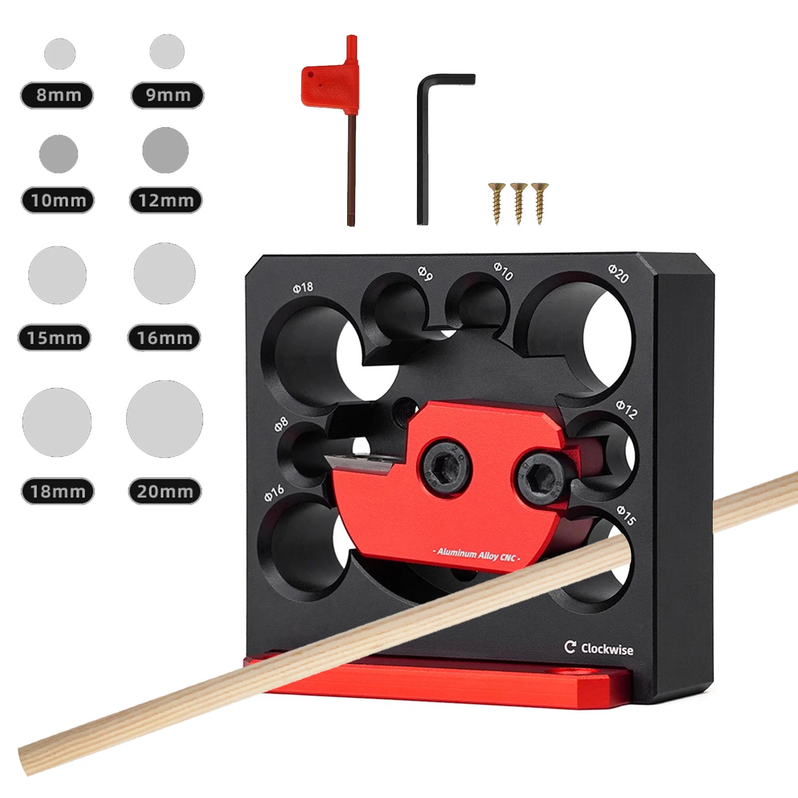 Adjustable Dowel Maker Jig 8mm-20mm with Carbide Blades Woodworking Electric Drill Milling Dowel Round Rod Auxiliary Tool