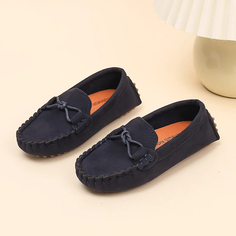 Soft Leather Baby Loafers with Bow for First Walkers