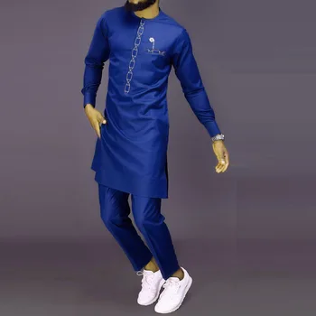 Alternative view of Ahmed African Kaftan Embroidery Long Sleeve Shirt Tops Trousers