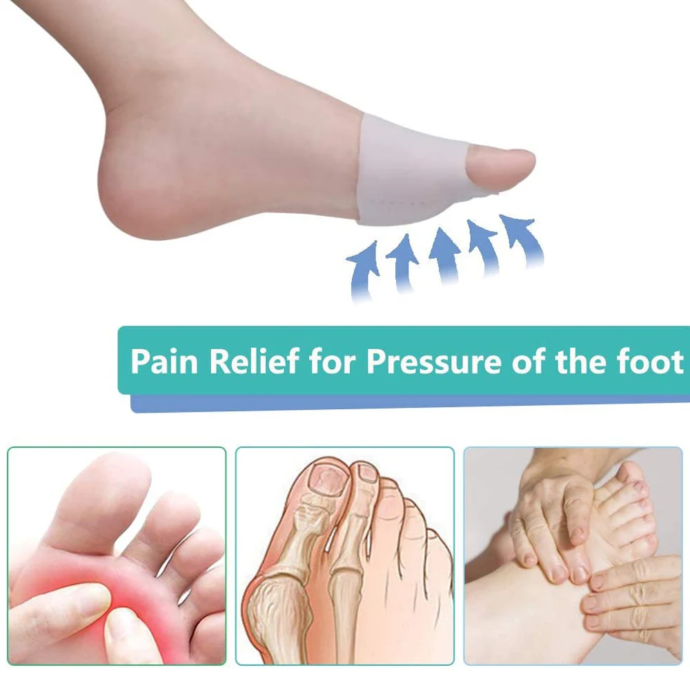Toe Separators 2pcs Silicone Metatarsal Pads Toe Separator Hallux Valgus Corrector Finger Bunion Orthotics Massage Forefoot Socks Foot Care Toe separators toe spreader toe corrector finger toe separator