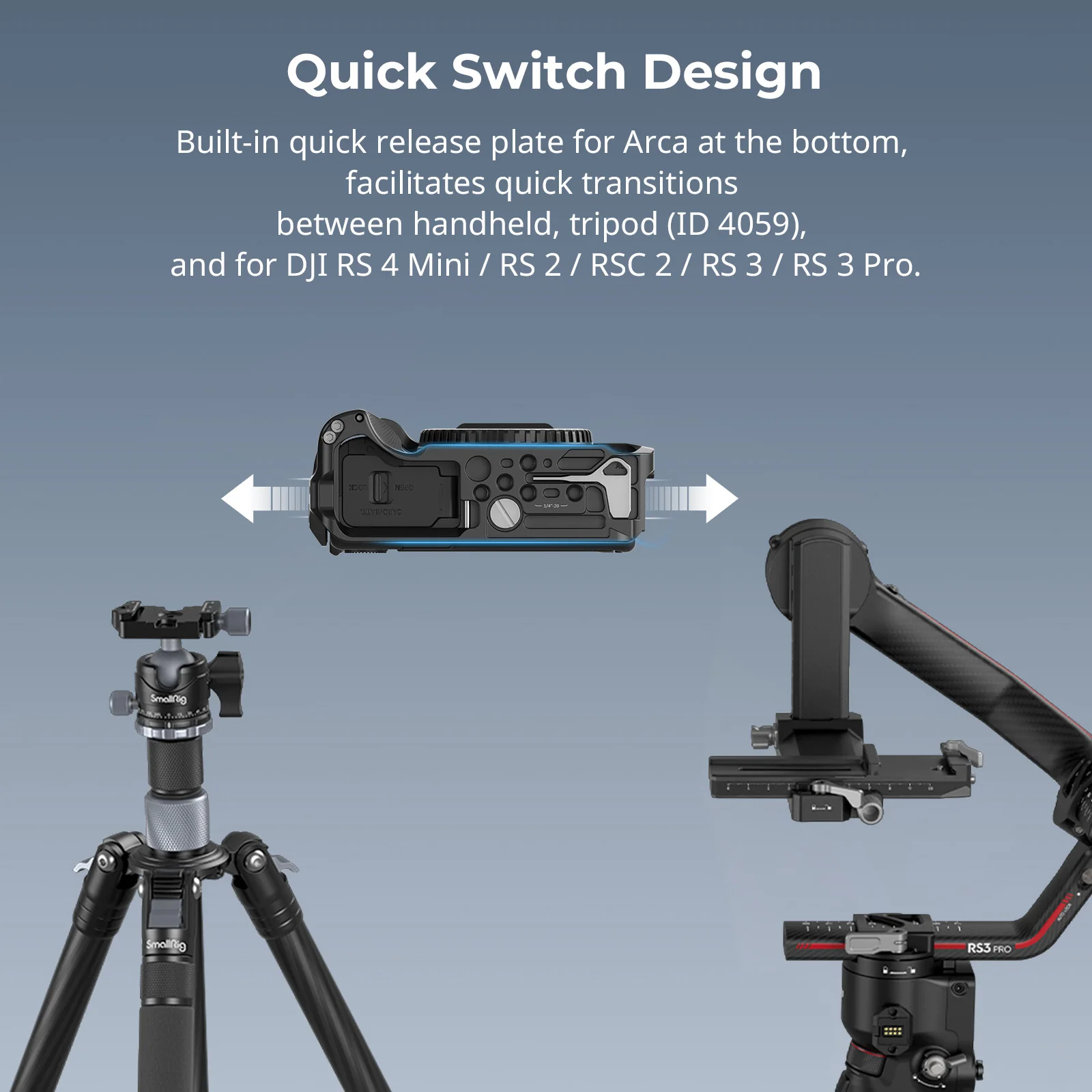 Gabbia Per Canon EOS R50 V Con Staffa L Intercambiabile – Leggera 135g, Attacchi ARRI, Arca E Cold Shoe
