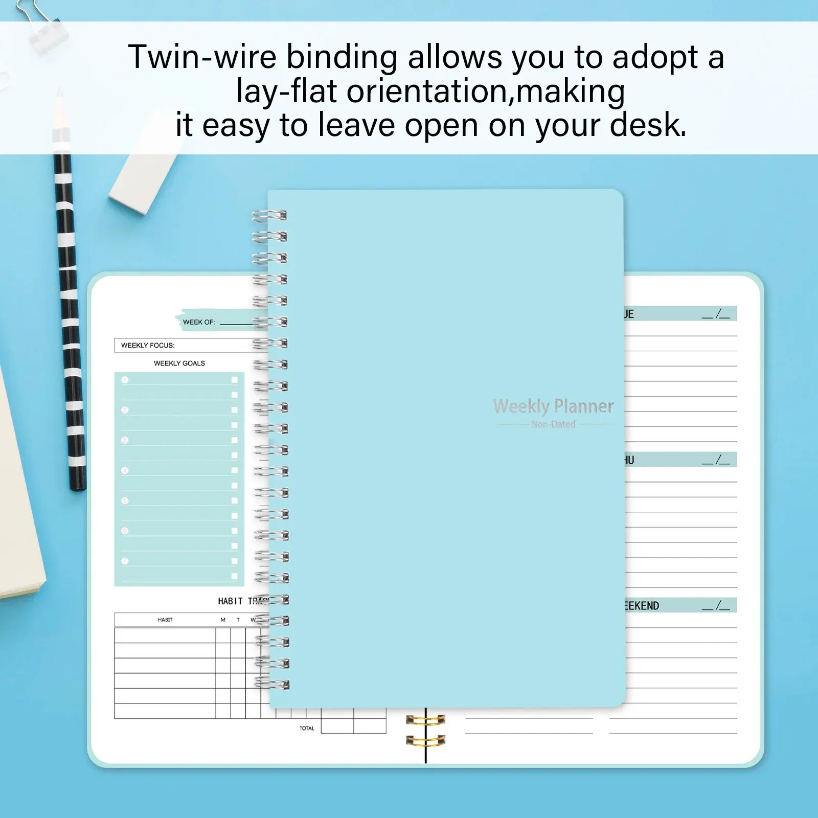 Enhanced A5 Spiral Weekly Planner Notebook