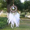 Natural Crystal Handmade Dream Catcher with Feathers Amethyst Citrine Lapis Lazuli Red Agate Raw Chip Stone Car Hanging Ornament 6