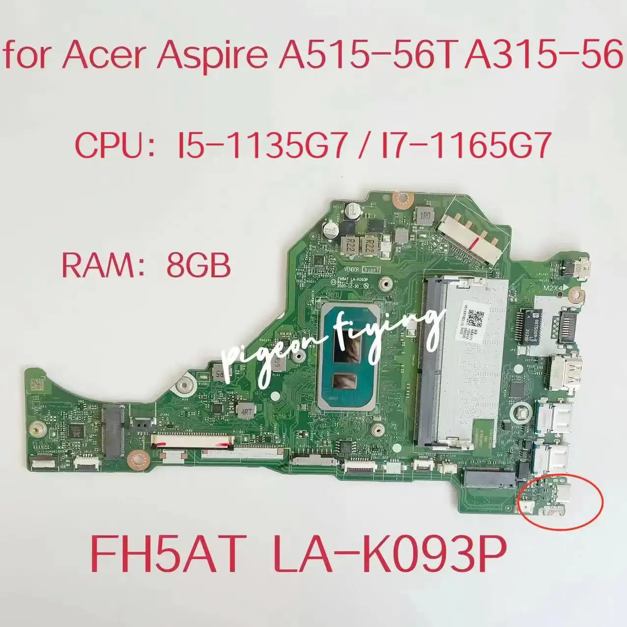 Scheda Madre Fh5At La-K093P Per Cpu Della Scheda Madre Del Laptop Acer Aspire A315-56: I5-1135G7 Srk05 I7-1165G7 Ram:8G Nbadd11004 Ddr4 Test Ok