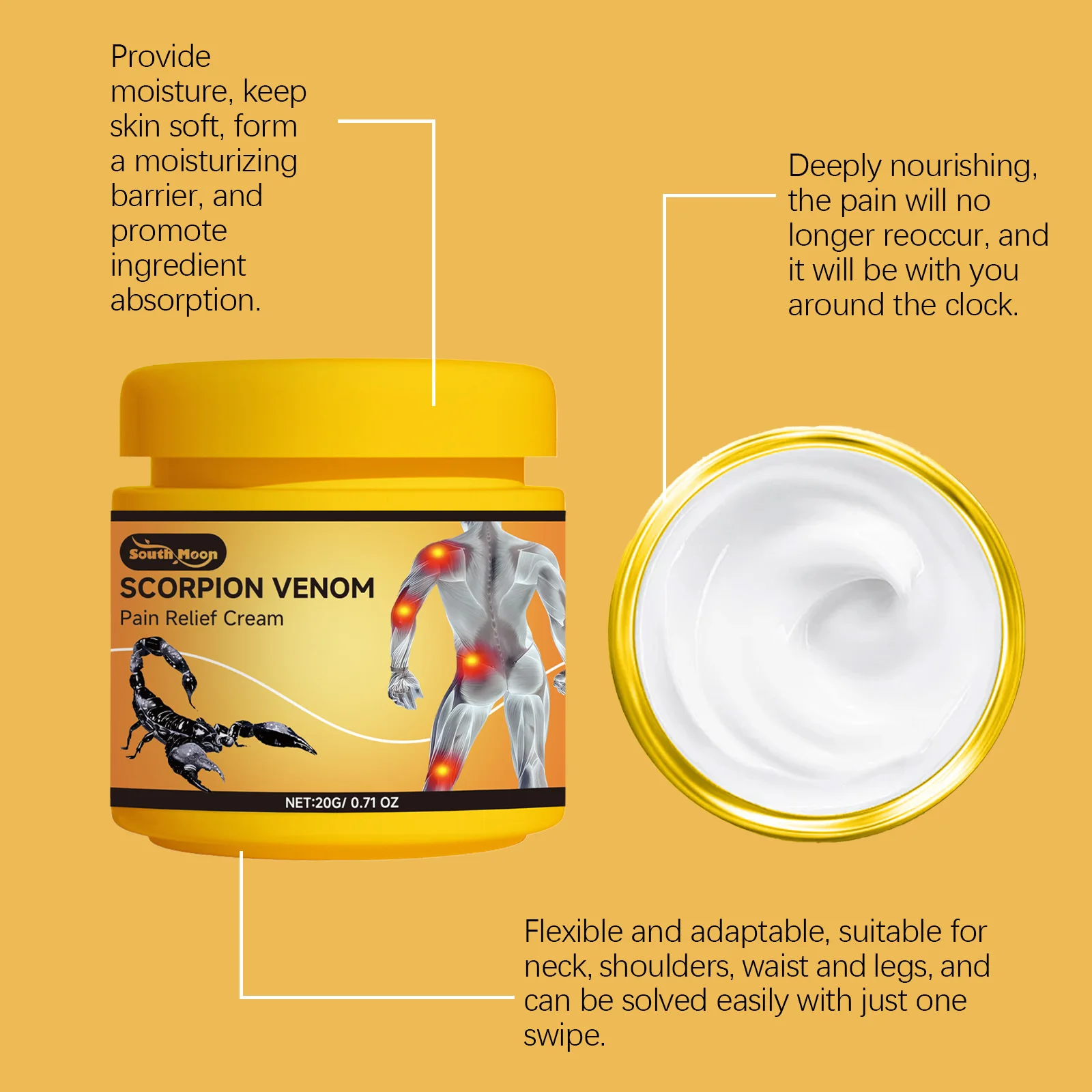족저근막염 Scorpion Chinese Pain Relieve Cream Rheumatoid Arthritis Joint Back Relief Rheumatism Low Back Pain Bruises Cramps Plaster