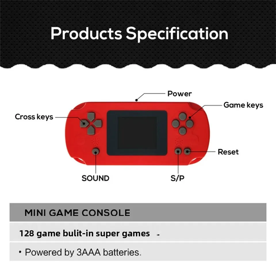 Retro Mini Handheld Console with Built-in 128 Classic Games