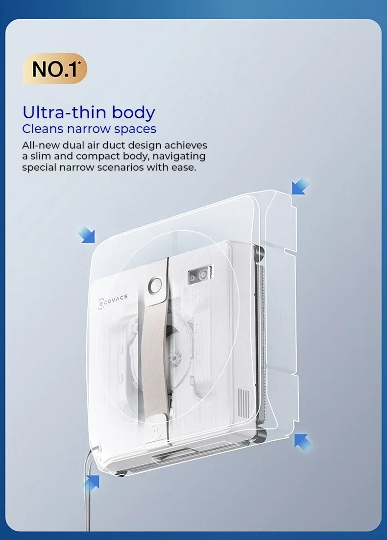 Description Picture 6 of itemOriginal ECOVACS Window Cleaning Machine WINBOT AIR MINI Window Cleaning Robot 8000Pa Glass Vacuum Cleaner