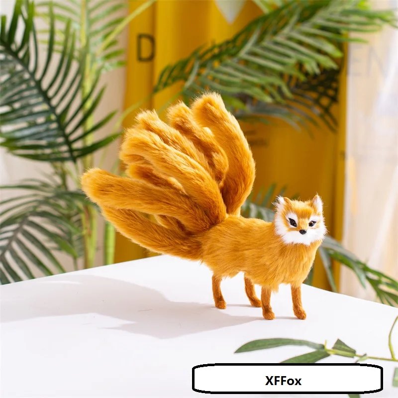 1pc Lifelike Nine Tails Fox Plush Toys Stuffed Animal Nine-Tailed