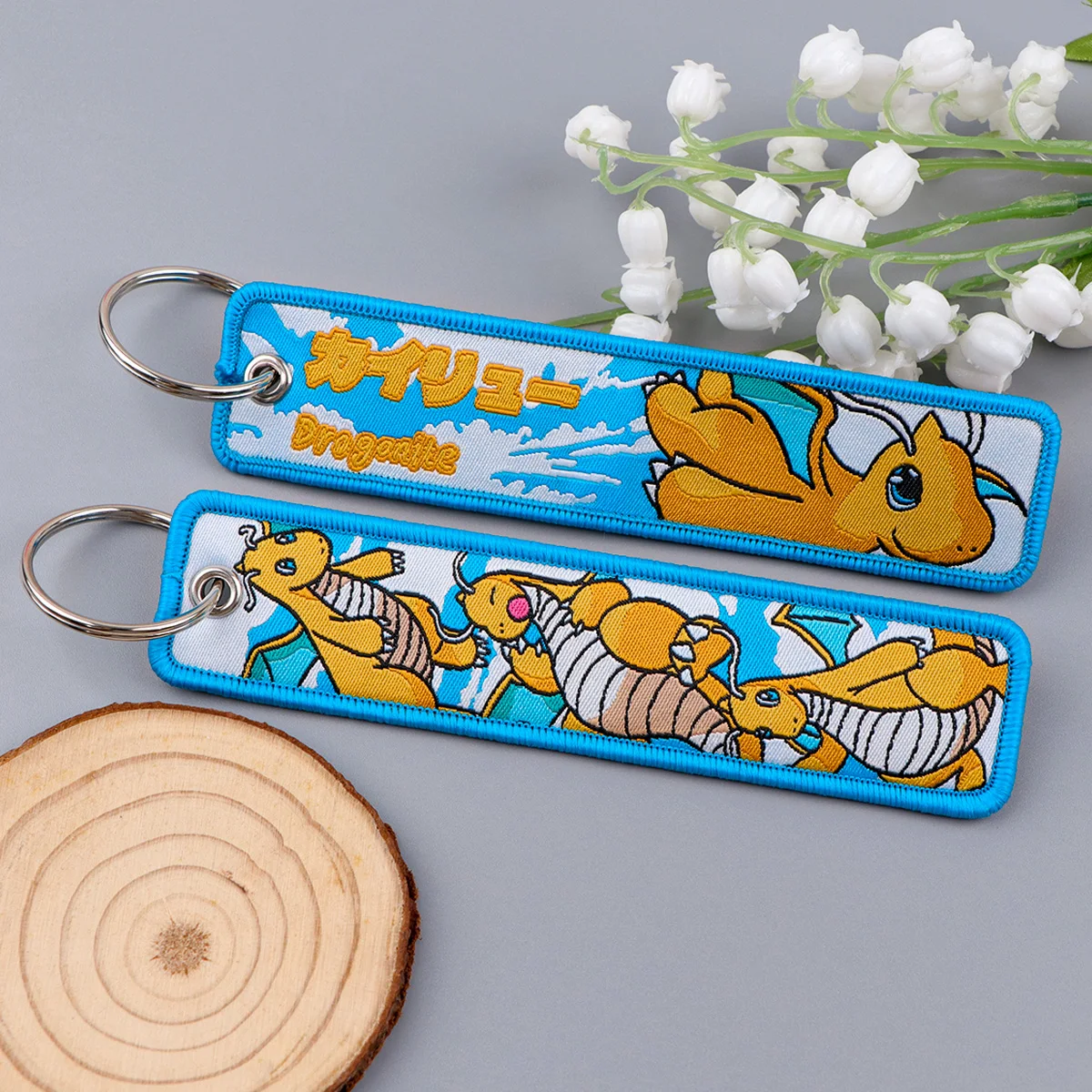 Embroidery Key Fobs Anime Game Keychain For Motorcycles Cars Key Ring Holder Pendant Tags Chaveiro Jewelry