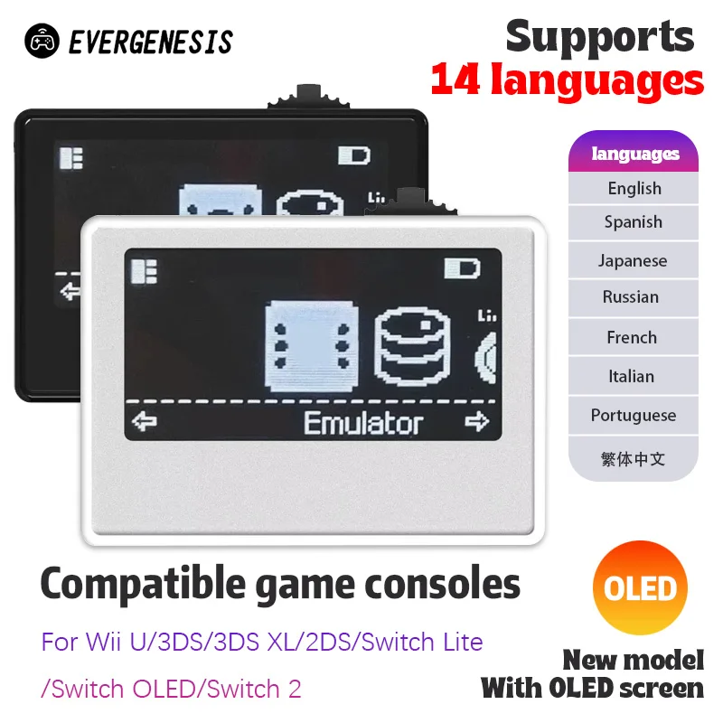 AMB Smart NFC Emulator iNFC OLED HD, Intelligent Simulator for Switch 2 Switch with IC NTAG Pixel Style System
