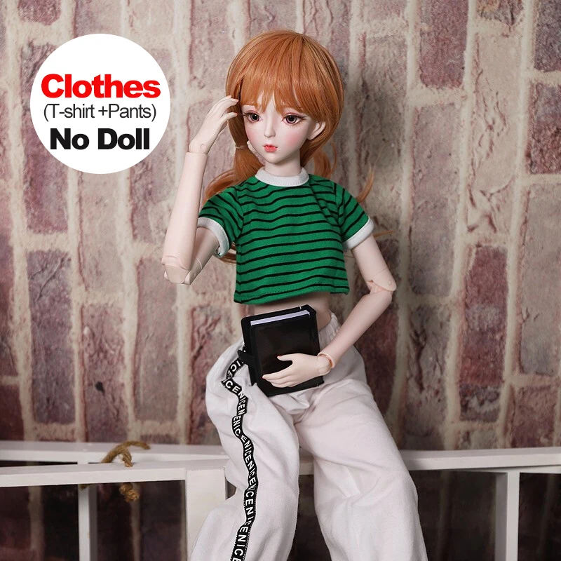 Blue and Rose red T-shirt White Pants 1/3 Doll Casual