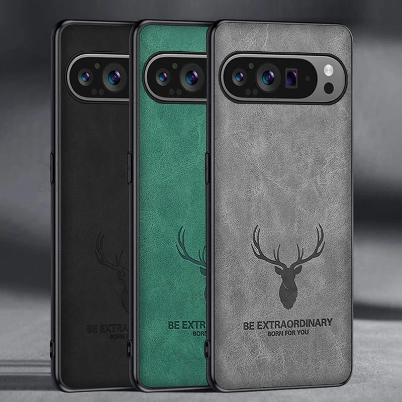 

Capa For Google Pixel 9 Pro Cartoon Elk Deer Head Leather Phone Case Fundas For Pixel 8 Pro 7A 6A 7 6 9 Pro Holster Phone Cover