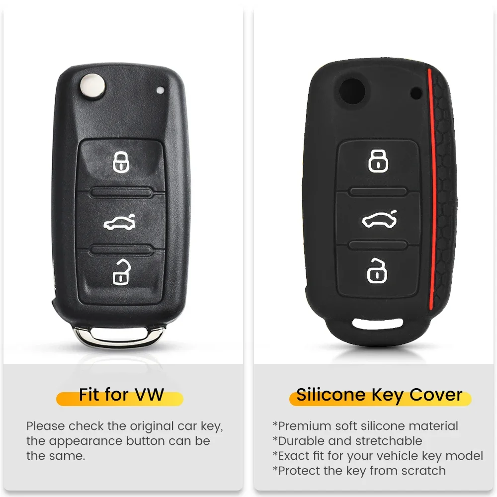 Silicone Remote Key Fob Case Cover For SEAT Leon Ibiza For VW Golf Polo Bora Beetle Tiguan SKODA Fabia Superb key case cover