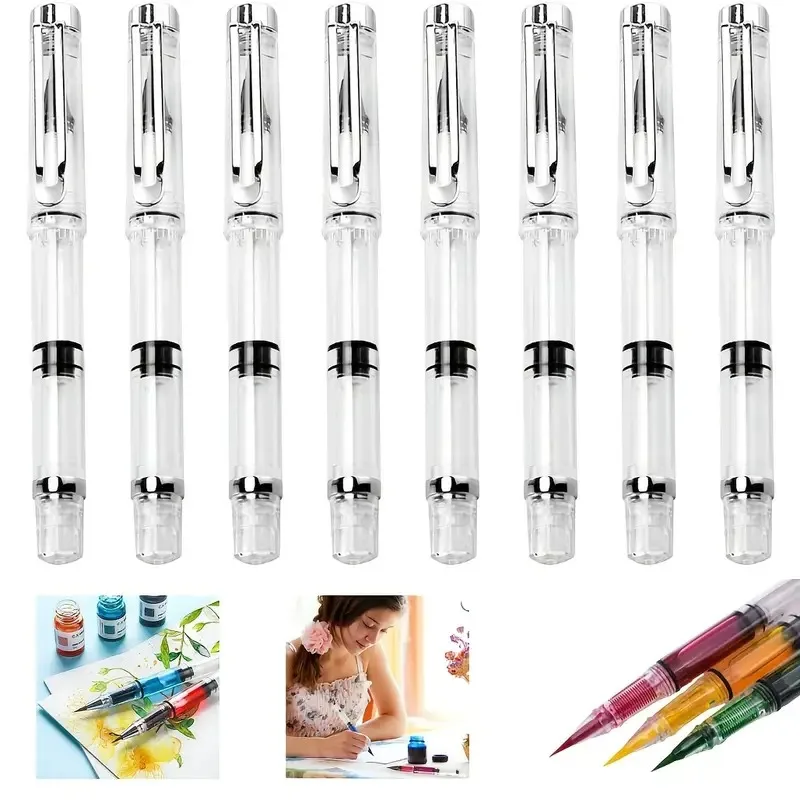 Self-priming watercolor pen, piston ink pen, can be filled with water (no liquid pigment) for painting, calligraphy and coloring 3