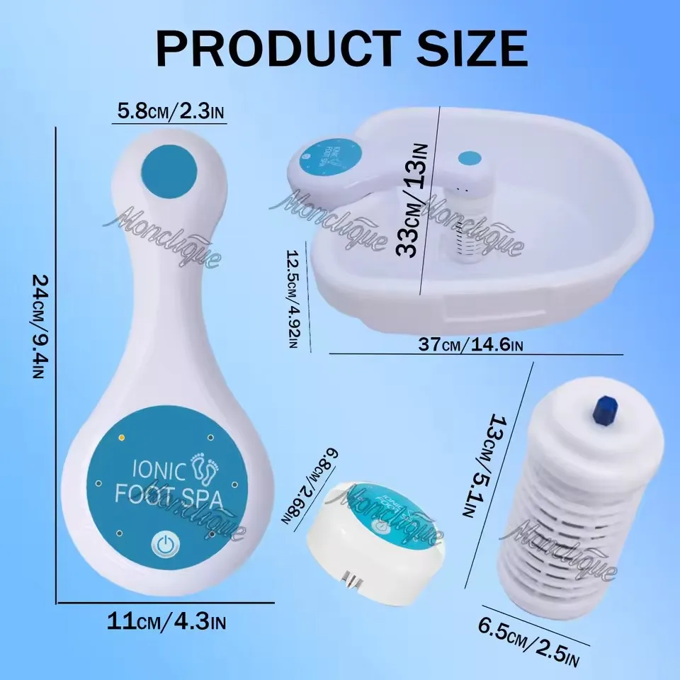 Ionic Foot Bath Detox Machine Portable Foot Massager Home Use Immune Support & Toxin Removal Anti-Fatigue Promotes Good Health