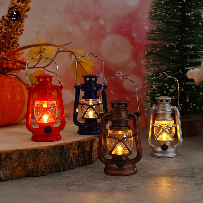1Pc Chrismas Led Lamp Dollhouse Decor Scene Ornaments Mini Ornaments Pony Lantern Model Night Light Scene Shooting Puntelli