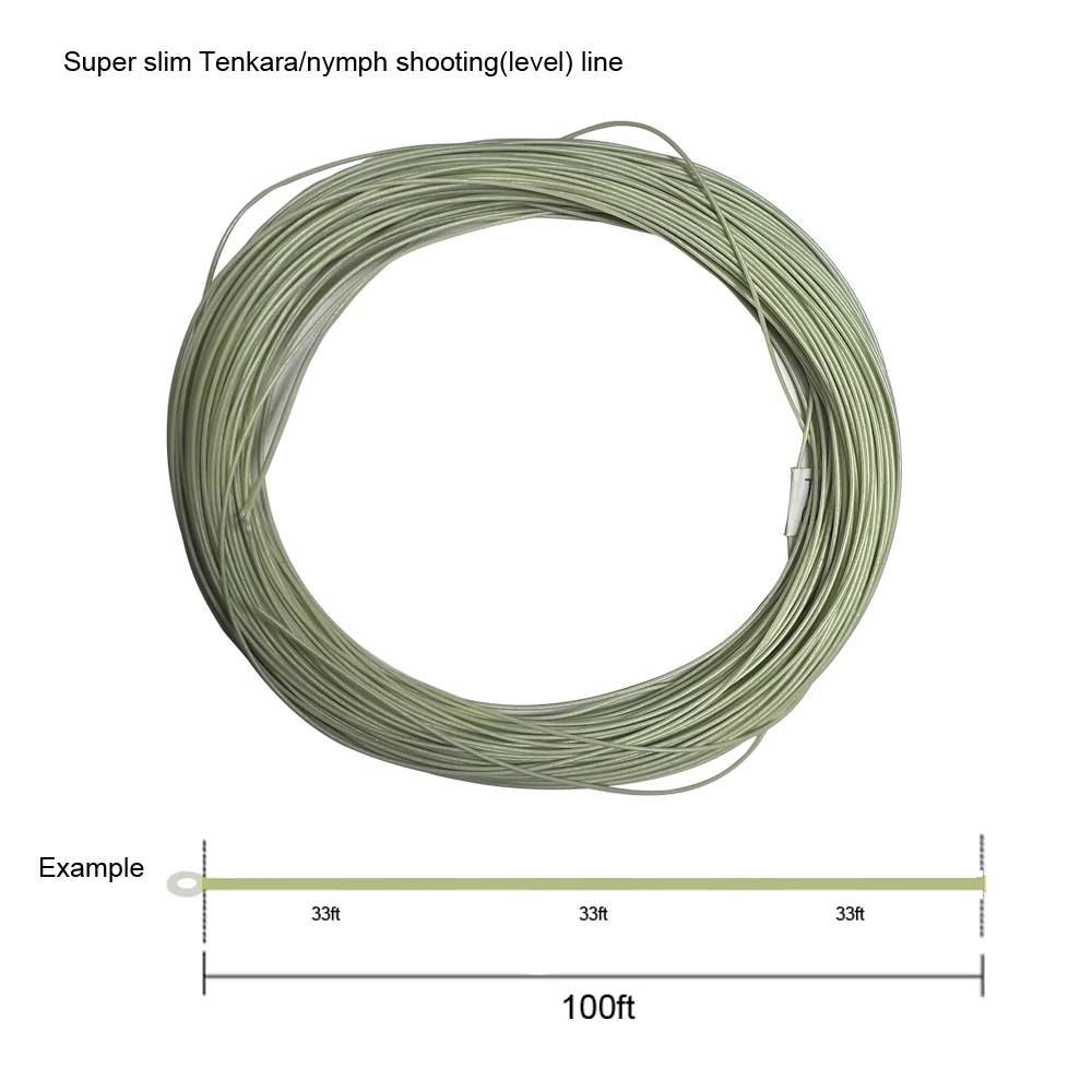 Aventik Super Slim Three Colored Tenkara Fishing Line Nymph Shooting Fly Fishing Line 0.55mm 100FT 2