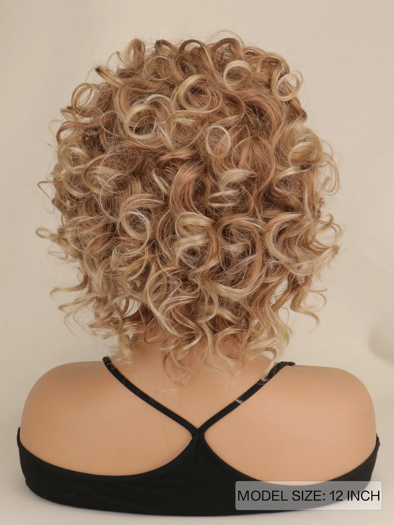 WHIMSICAL W Synthetic Women Mixed Blonde Brown Short Curly Wigs Natural Hair Wigs Heat Resistant Hair Wig for Women