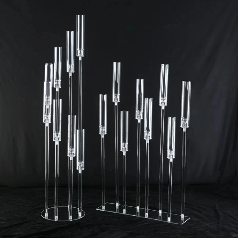 Acrylic Candle Holders for Home Decor, Centerpiece Candelabra, Candle Holders, Wedding Decoration, 5 CPS, 10CPS