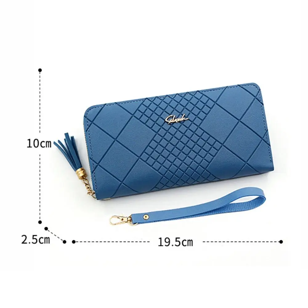 Fashion Zipper Coin Purse Long PU Leather Wallet Wristlet Large Capacity Phone Bag Women