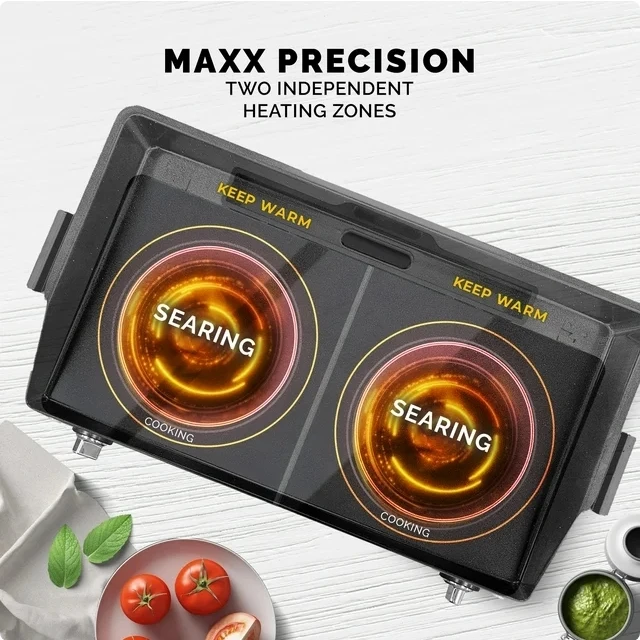 Kalorik® Pro Double Griddle and Cooktop, Stainless Steel 6