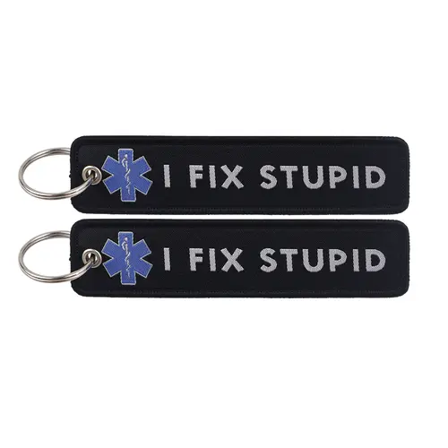 1pcs Computer Pop-up Window Quotes Embroidered Keys Tag Keychains For Motorcycles Backpack Fashion Key Ring Accessories Gifts - Image 8