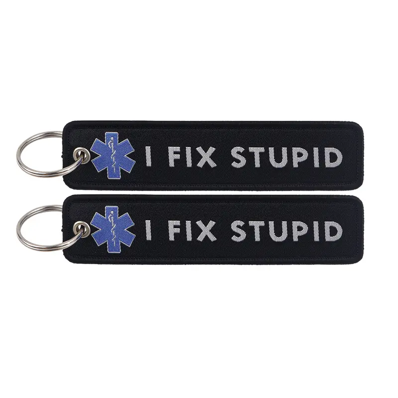 1pcs Computer Pop-up Window Quotes Embroidered Keys Tag Keychains For Motorcycles Backpack Fashion Key Ring Accessories Gifts - Image 8