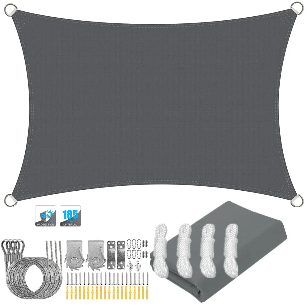 Waterproof Rectangle Sun Shade Sail Canopy for Outdoor Privacy and UV Protection