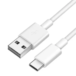 Universal Fast Charging USB A to Type C Cable - High - Speed Data Cord for Smartphones and Tablets (White)