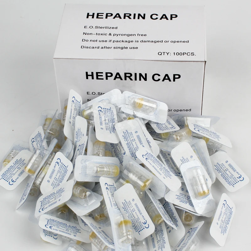 100 Uds gorra Heparin IV catéter de cánula tapas Heparin para animales perro gato consumibles médicos veterinarios
