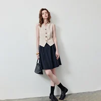 TOYOUTH Gilet court amincissant pour femme, style Old Money, en Lyocell et Lin, Nouvelle collection Été 2026, Hauts pull-over 3
