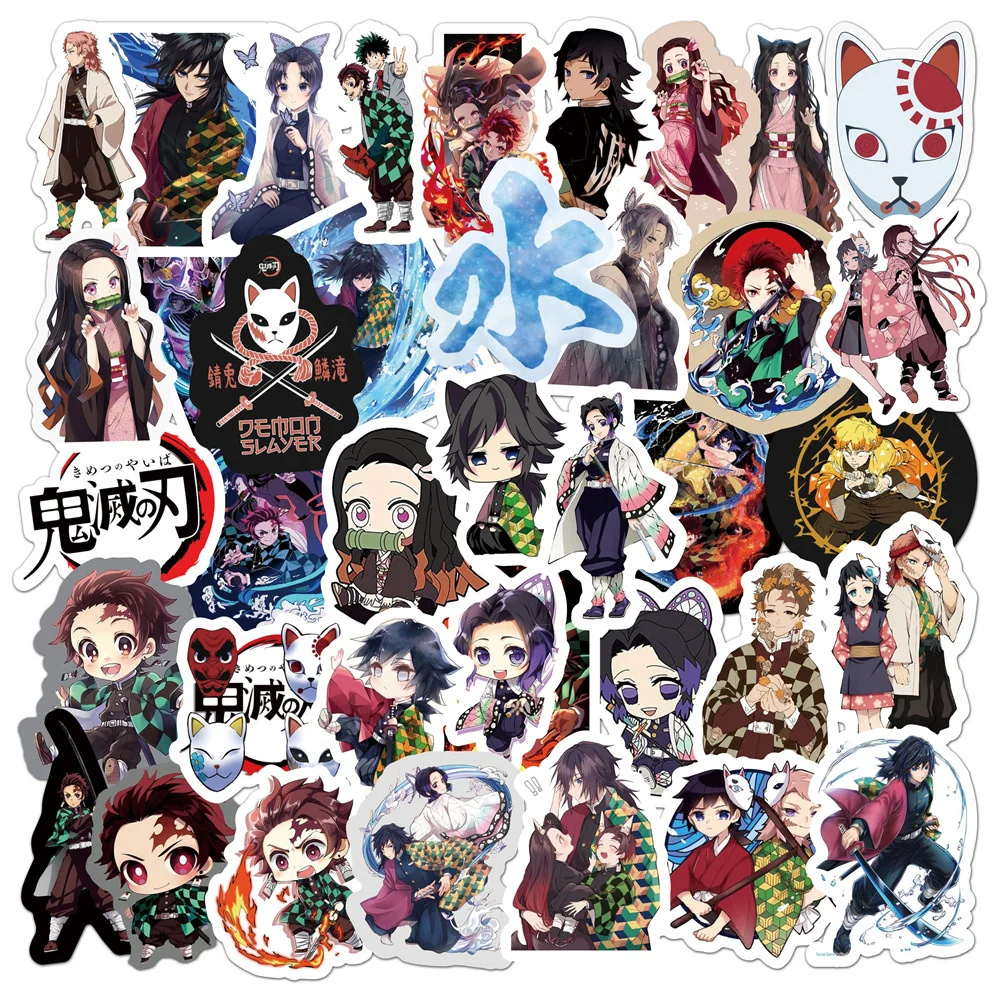 

10/30/50PCS New Ghost Slayer: Blade Cartoon Personality Creative Computer Suitcase Chair Decoration Waterproof Sticker Wholesale