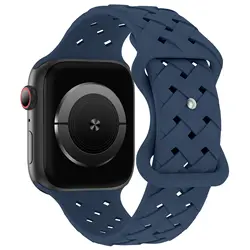 Breathable Sport Braided Silicone Watch Strap - Stylish and Comfortable Accessory - 38 40 41 S12 - 42mm (Abyss Blue)