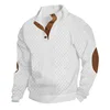 Men's Sweatshirt Long-sleeved Stand-up Collar Jacquard Knitted Casual Street Fashion Button Y2k Pullover Hoodies 2