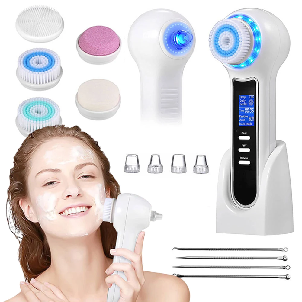 

3 In 1 Facial Cleaner Vibrator Cleaning Machine IPX-7 Waterproof Face Cleaning Brushes Facial Cleanser Skin Exfoliation Silicone