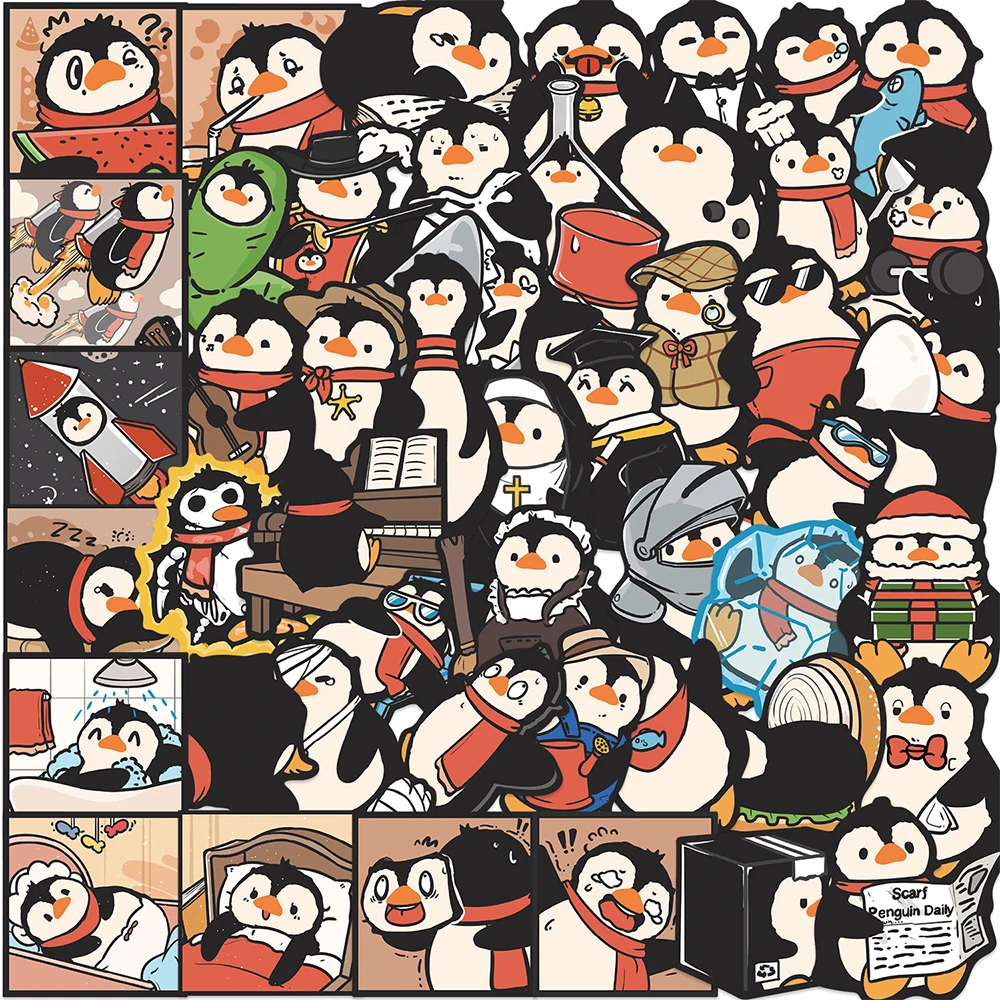 

10/30/50pcs Cute Cartoon Retro Animal Penguin Graffiti Stickers Water Bottle Phone Case Laptop Decoration Classics Sticker Toy