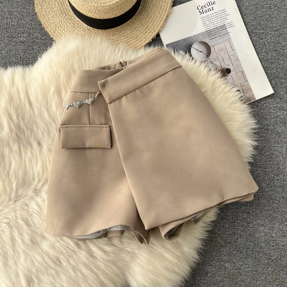 summer clothes for women SINGREINY Summer Shorts Women Zipper 2022 Fashion High Waist Short Pants Ladies Elegant Chain Slim Korean Style Female Shorts yoga shorts