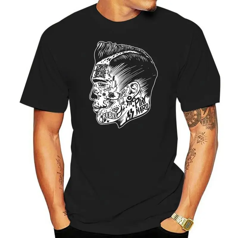 

Psychobilly T-Shirt Men Tattoo Style Fashion Tee A222A