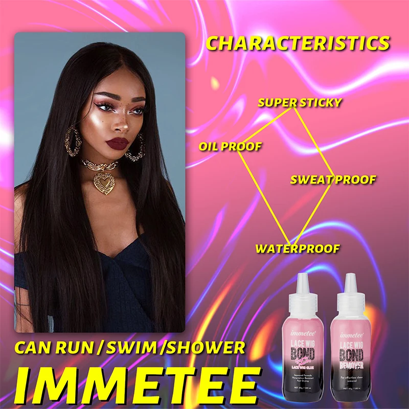 Wig glue, bonding wigs, no traces of non-injury hair, fast styling, easy to clean