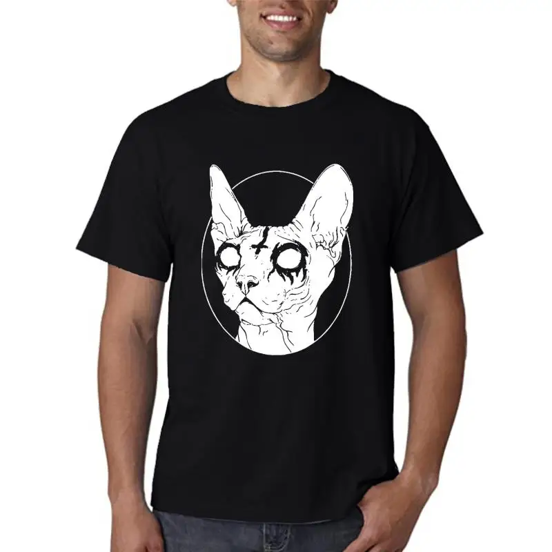 

Satanic Sphynx Unique TShirt Goth 1980s Subculture Rock Romance Casual Size S-6XL Summer Stuff For Men Women