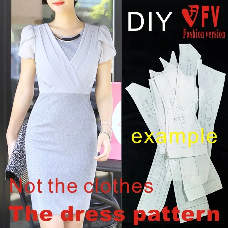 Clothing DIY The dress Dresses Sewing Pattern cutting drawing Dress Sewing Template BLQ-255