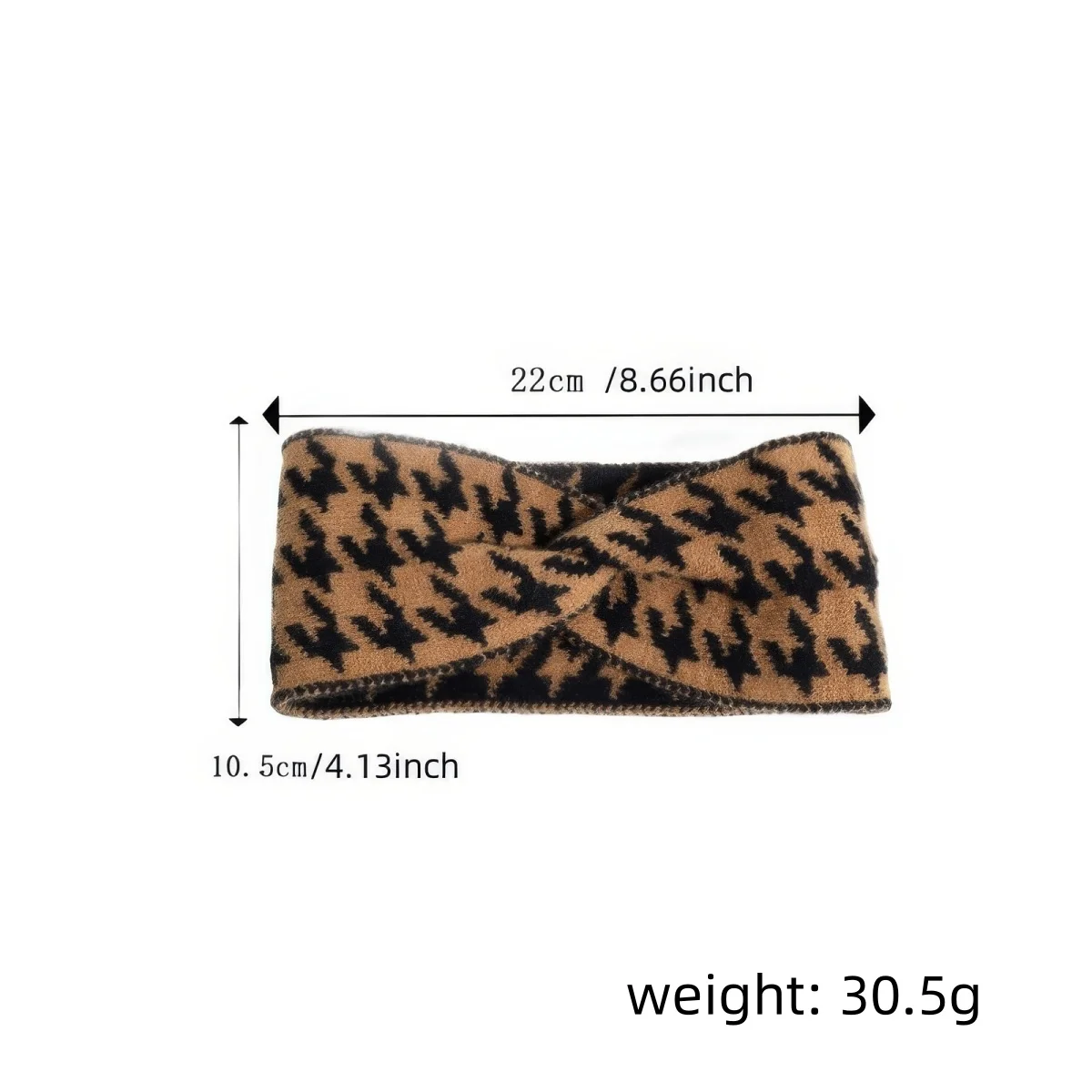 Vintage-Haarband mit Vogelprüfung, weibliches Herbst-Winter-Kreuz-Wollstirnband mit breitem Rand und modischer gestrickter Kopfbedeckung – Detail 1