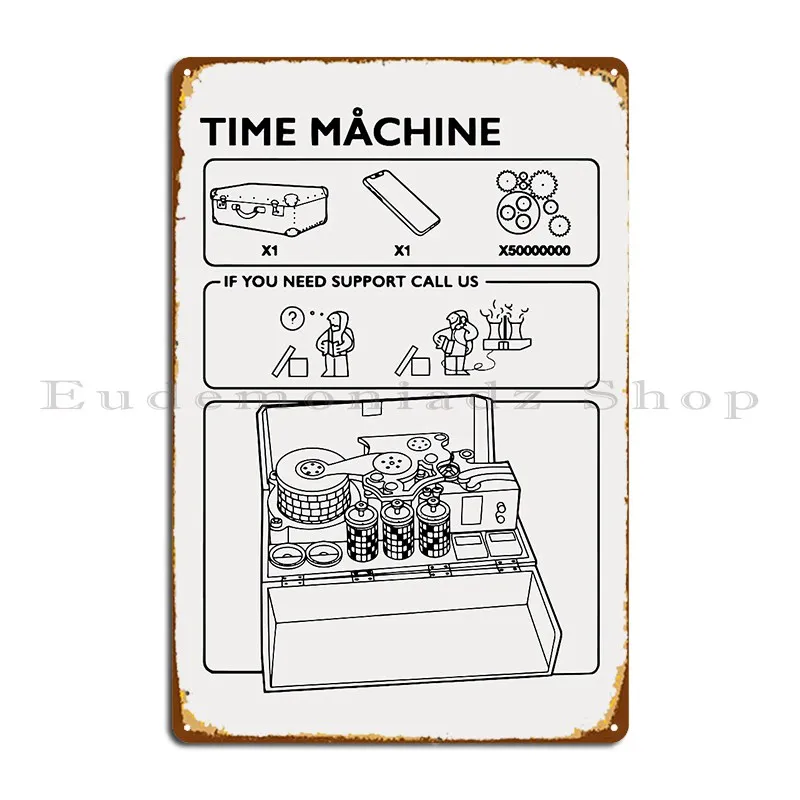 Dark Time Machine Metal Plaque Party Cinema Wall Platform Printing Design Tin Sign Poster
