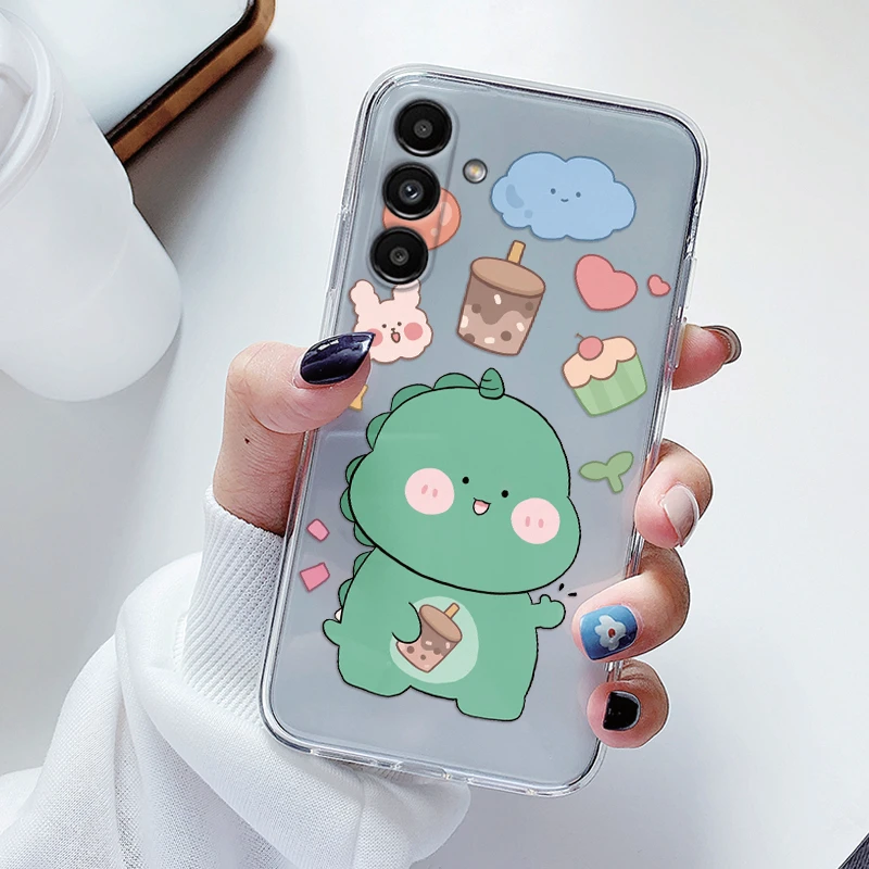 Clear Floral Cartoon Heart Shockproof Soft TPU Case - Transparent Cover