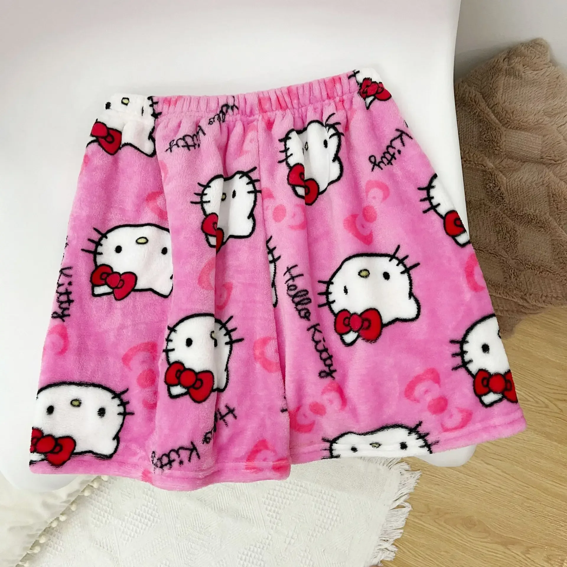 

Sanrio Kawaii Kt пижама в виде кота Kitty весна-лето домашние повседневные брюки косплей аниме милые плюшевые флисовые короткие брюки для отдыха подарок для девушки