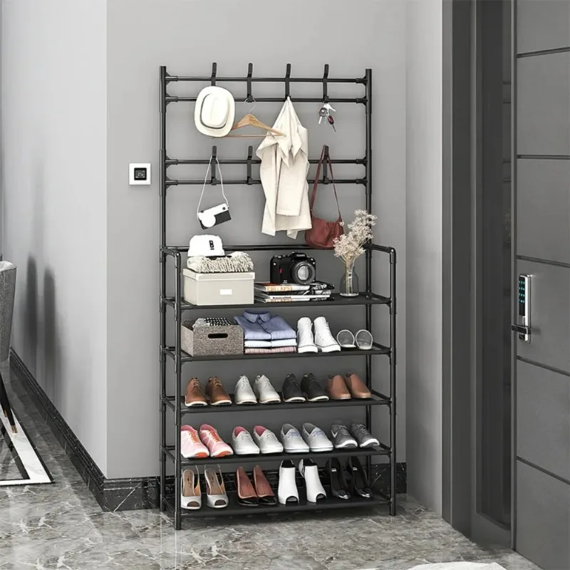 model Multi-ayer Shoe Rack Clothes Hat Hangers Shoe Rack Living Room Organizer Shelves Simple Floor Shoes and Hat Racks shoe rack shoe organizer