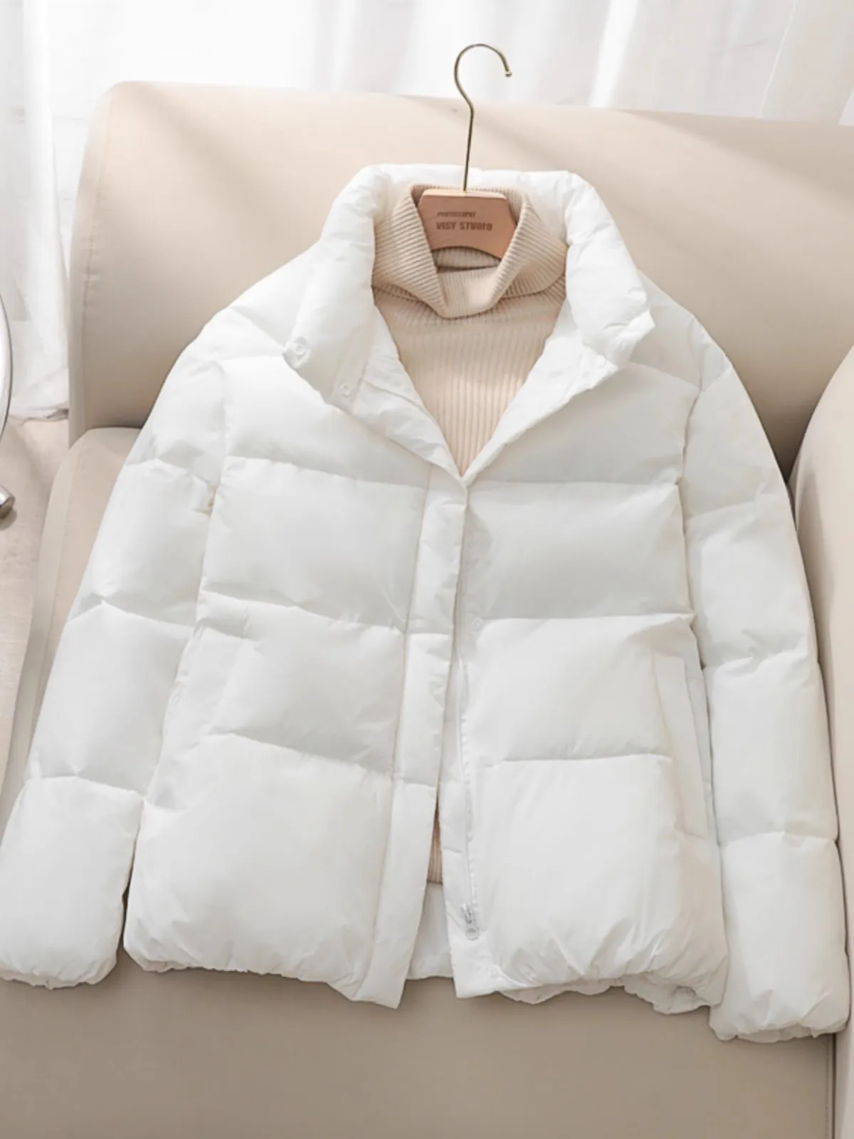 

2023 New Winter Women Down Cotton Jacket Zipper Loose Padded Coat Female Solid Thickening Warm Puffer Parkas Quilted Outerwear
