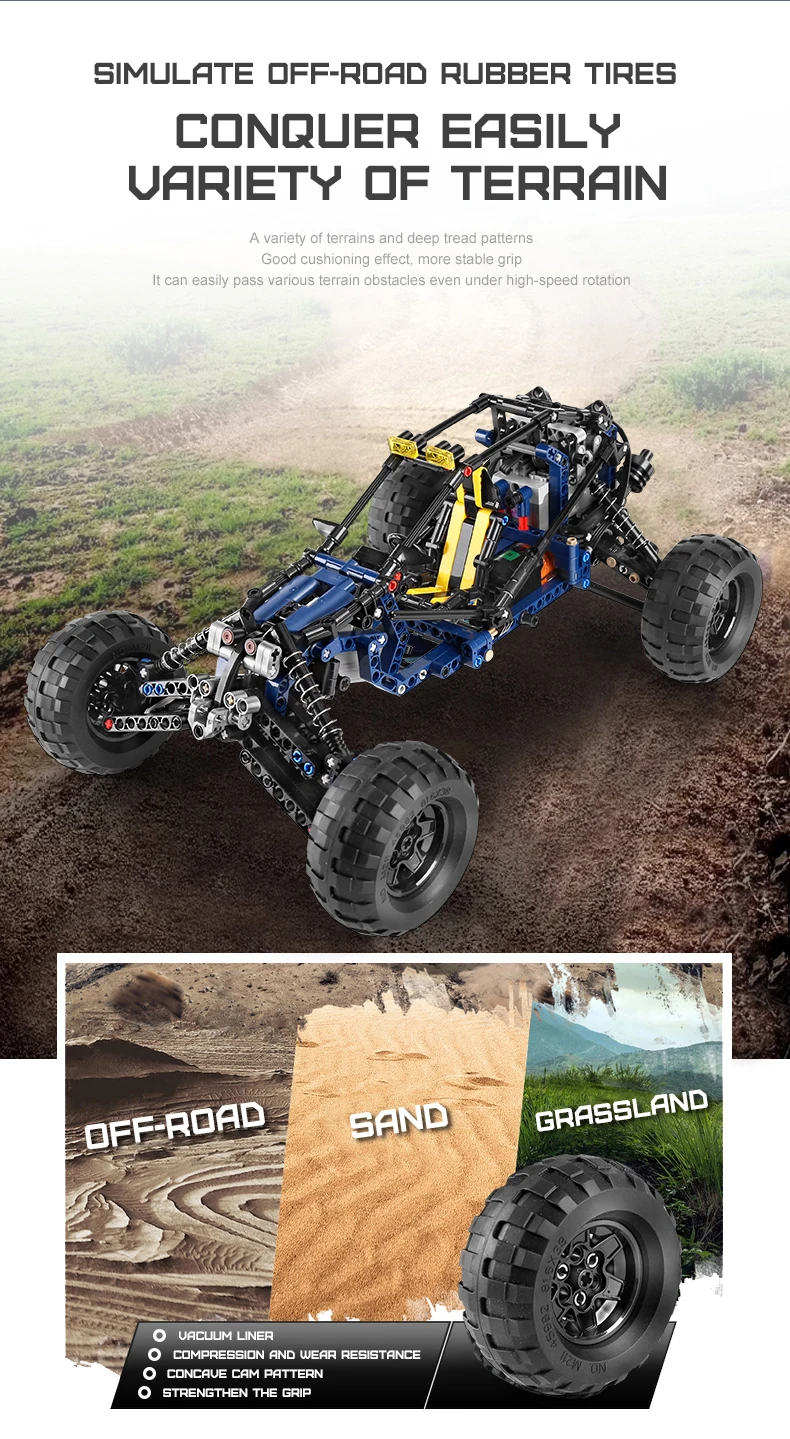 Mould King 18018 Technisches Auto-Spielzeug Das MOC-3028 APP&RC Motorisierte Blue Lightning Buggy Modell Bausteine Ziegelsteine Kindergeschenke – Detail 3
