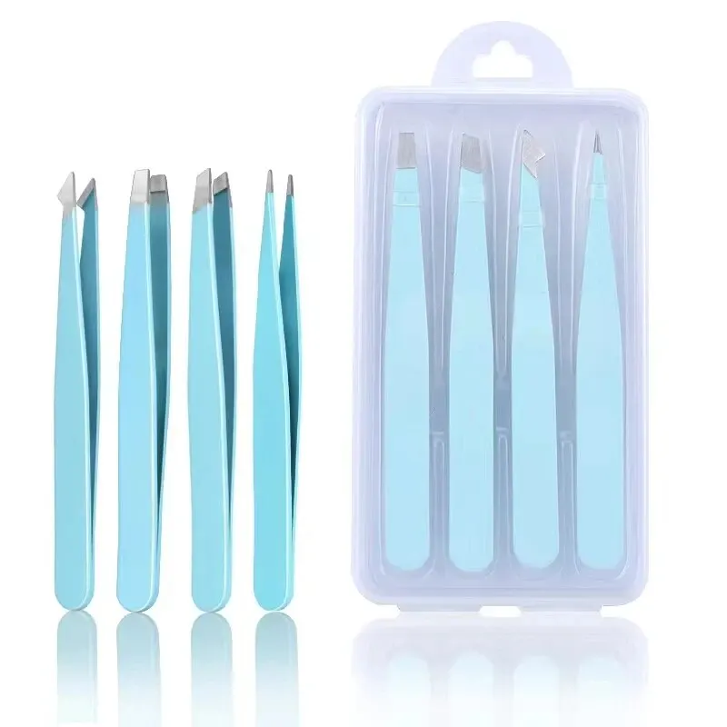 ZHIYE 4-teiliges Pinzetten-Set Aus Edelstahl – Für Augenbrauen, Wimpern & Eingewachsene Haare
